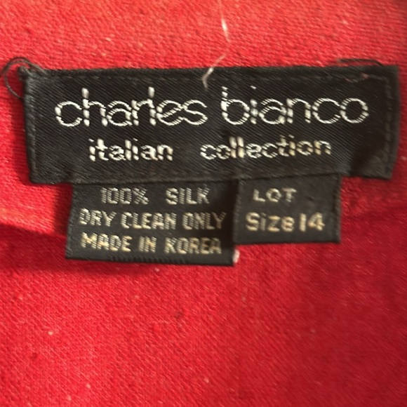 Charles Bianco 💯 %!silk, cap sleeves, 2 slit pockets, wrap style. Barely worn - Picture 4 of 6
